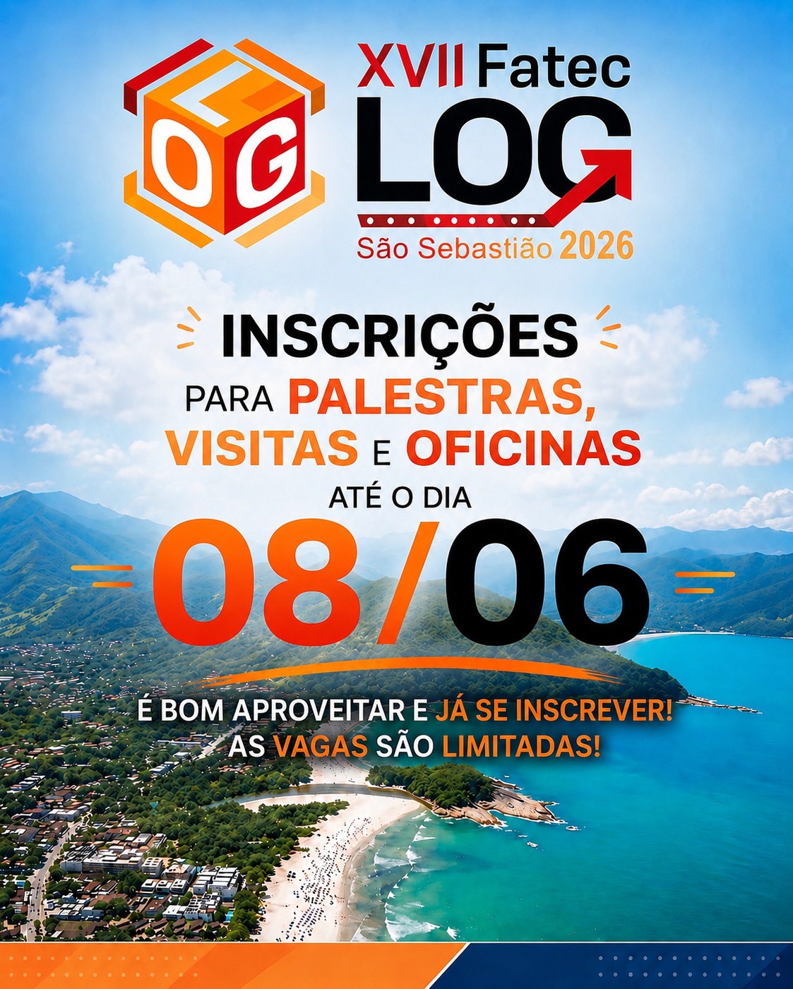 As inscrições para as atividades do XVII FatecLog São Sebastião 2026 já estão na reta final!